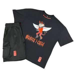 Conjunto-camiseta-y-pantalon-oversice-manga-corta-color-negro-rojo-unisex-estilo-streetwear-urbano-musica-i-calle-lilpere